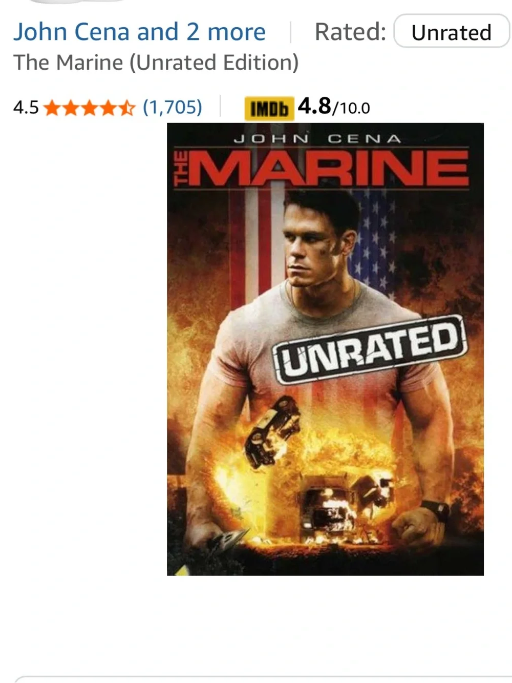 #2884**The Marine (Unrated) DVD - - Black/Red Cover